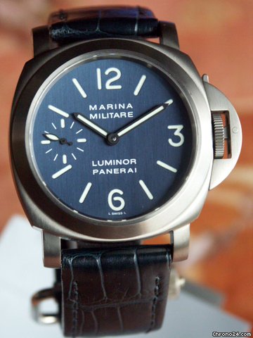 Panerai PAM 82 Marina Militare Mario Vespucci Special Ed. Titanium w Blue Dial watches