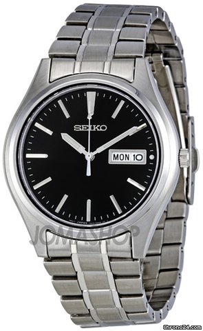 Seiko Black Dial Stainless Steel Quartz Mens Watch SGGA65 watches