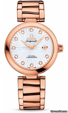 Replica Omega De Ville Ladymatic Red Gold Watch