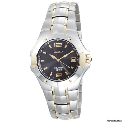 Seiko Coutura Black Dial Two-tone Stainless Steel Mens Watch SGEB76 watches