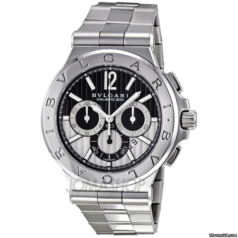 Bulgari Diagono Black Chronograph Stainless Steel Mens Watch DG42BSSDCH watches