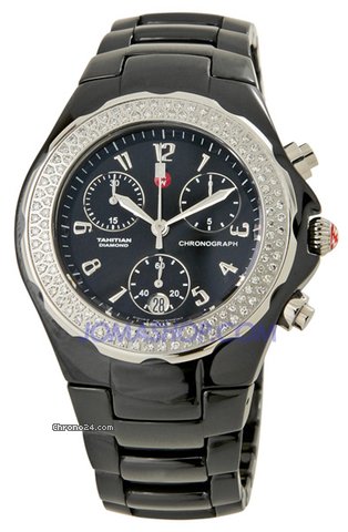 Michele Tahitian Black Ceramic Diamond Ladies Watch MWW12B000002 watches