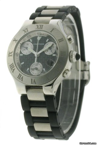 Cartier Must 21 Chronoscaph Steel Rubber Small Quartz Unisex watches