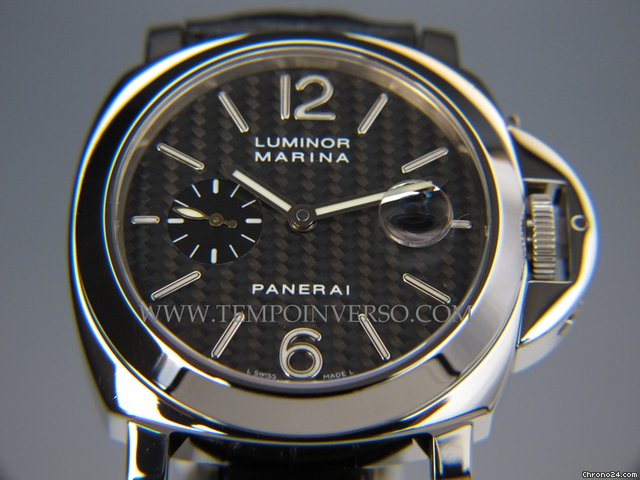 Panerai Luminor Marina White Gold Carbon Dial full set PAM 180 watches