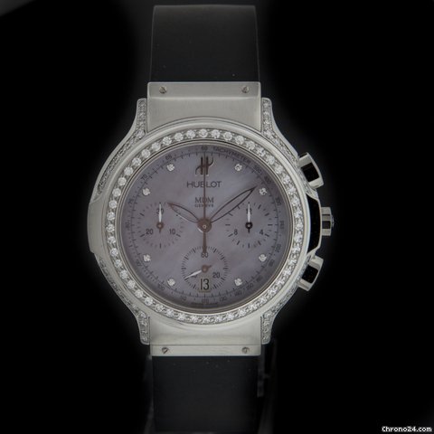 Hublot Steel Elegant Chronograph Diamond Watch 1640.144.1.024 watches