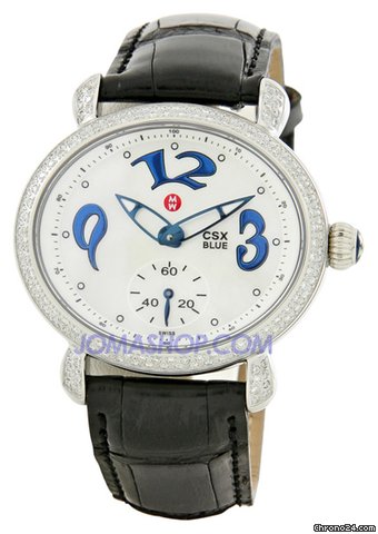 Michele CSX Blue Diamond Black Strap Ladies Watch MWW03E000066 watches