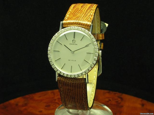 Omega De Ville 18kt Gold Handaufzug Herrenuhr Mit Brillant Besatz watches