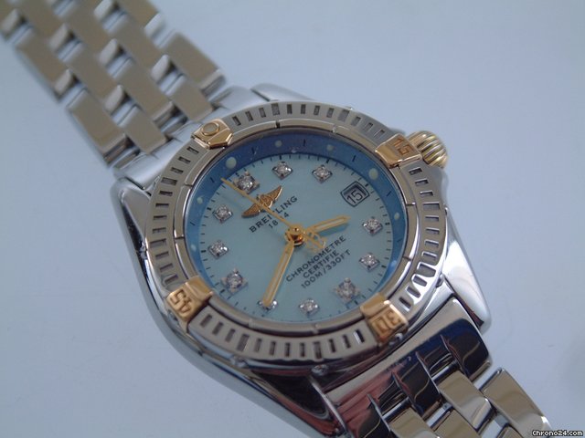 Breitling Callistino Stahl / Gold mit Diamantblatt watches