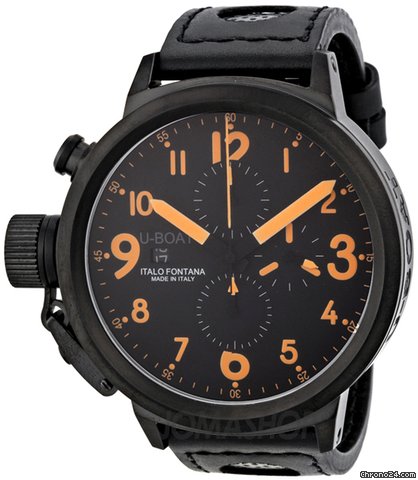 U-Boat Flightdeck CAB Automatic Chronograph Black Leather Mens Watch 6122 watches