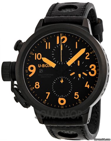 U-Boat Flight Deck CAB Automatic Chronograph Black Leather Mens Watch 6254 watches