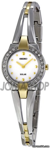 Seiko Solar White Dial Two-tone Ladies Watch SUP052 watches