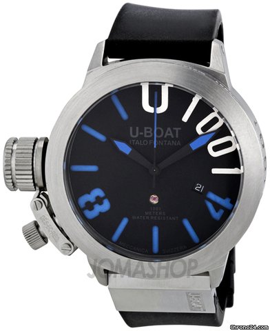 U-Boat Classico Black Stainless Steel Rubber Automatic Mens Watch 6448 watches