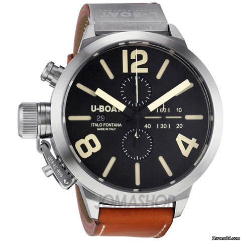 U-Boat Classico CAS Automatic Chronograph Brown Leather Mens Watch 2273 watches