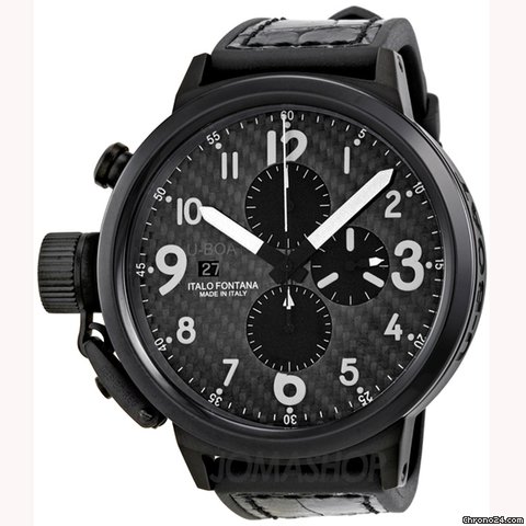 U-Boat Flightdeck Black Stainless Leather Automatic Mens Watch 6203 watches