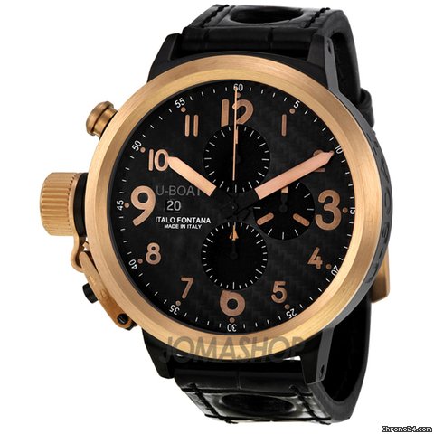 U-Boat Flightdeck Automatic Black Stainless Steel Leather Mens Watch 1838 watches