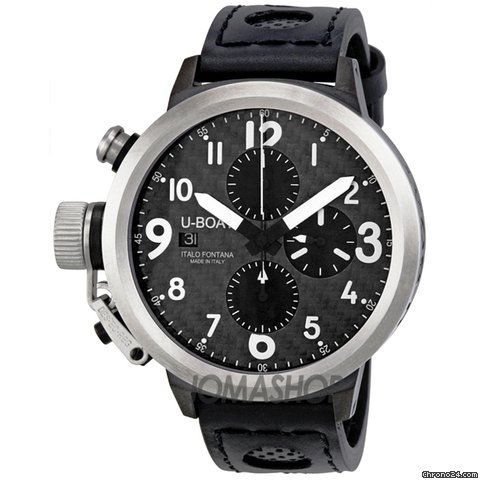 U-Boat Flightdeck Automatic Black Leather Strap Mens Watch 6451 watches