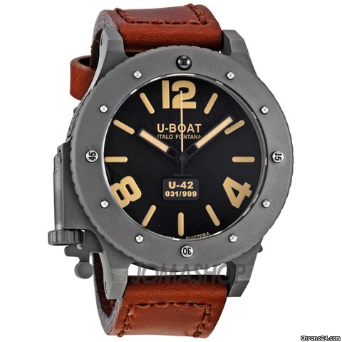 U-Boat Black Titanium Leather Automatic Mens Watch 6471 watches