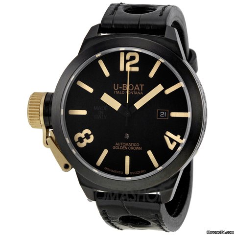 U-Boat Classico Black Ceramic Rubber Automatic Mens Watch 1216 watches