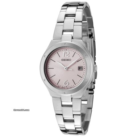 Seiko Pink Dial Stainless Steel Ladies Watch SXDC49 watches