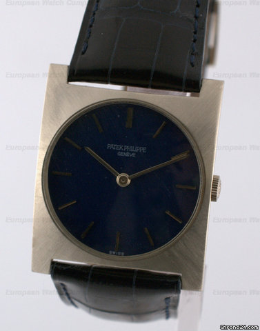 Replica Patek Philippe REF: 3557 Vintage Rectangular Blue Dial Watch
