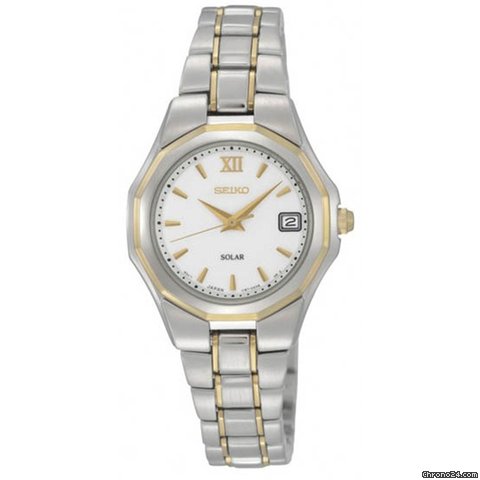 Seiko White Dial Two-tone Solar Power Ladies Watch SUT054 watches