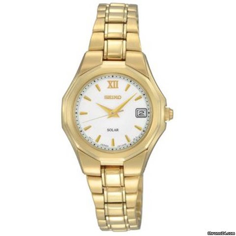 Seiko White Dial Gold-tone Solar Power Ladies Watch SUT056 watches