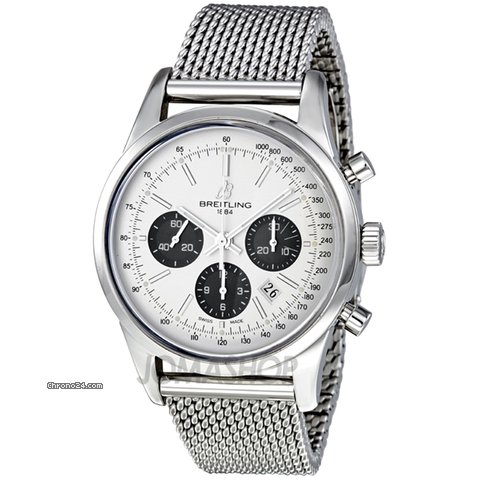 Breitling Transocean 01 Automatic Chronograph Silver Dial Stainless Steel Mens Watch AB015212-G724SS watches