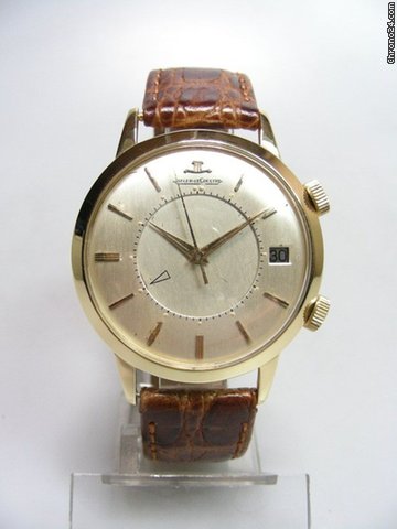 Jaeger-LeCoultre Memovox yellow gold vintage reveil cadran silver watches