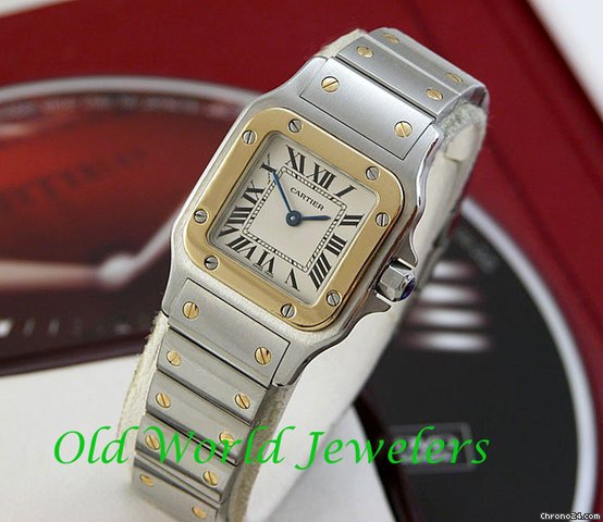 Cartier Stainless steel and 18K Cartier Santos Galbee watches