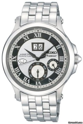 Seiko Premier Silver Dial Stainless Steel Mens Watch SNP047 watches