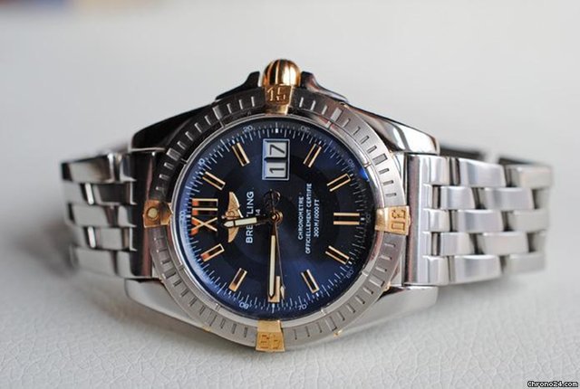 Breitling Windrider Cockpit Stahl/Gold - Pilotband B 49350 watches