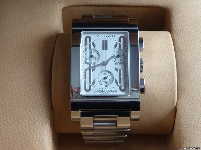Bulgari Rettangolo Chronograph Edelstahl watches