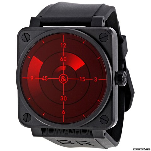 Bell & Ross Red Radar Automatic Black Rubber Mens Watch BR0192-REDRADAR watches