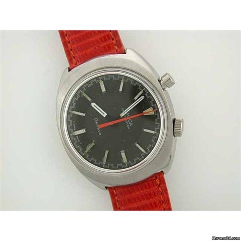 Omega Chronostop steel manual on strap watches