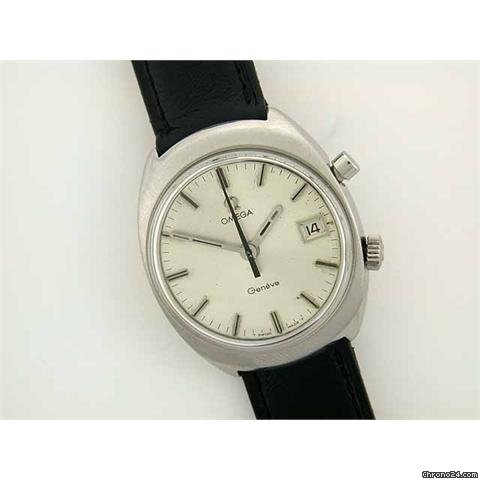 Omega Geneve date steel manual on strap watches