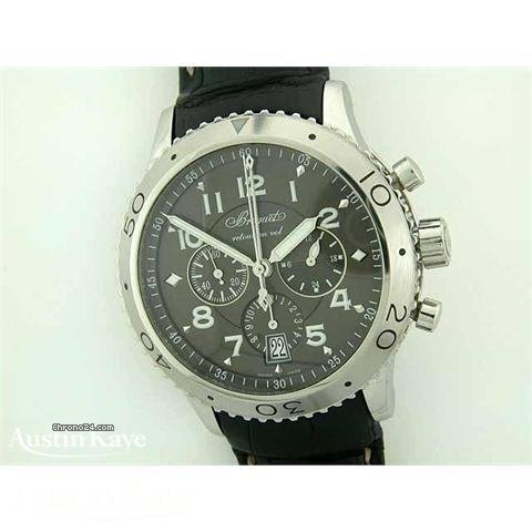 Breguet Type XVI steel automatic chronograph on strap watches