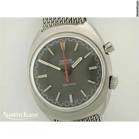 Omega Chronostop steel manual on bracelet watches