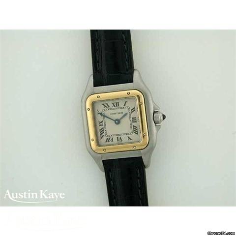 Cartier Panthere Bi-metal quartz on leather strap watches