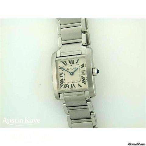 Replica Cartier Tank Francaise steel quartz on bracelet Watch