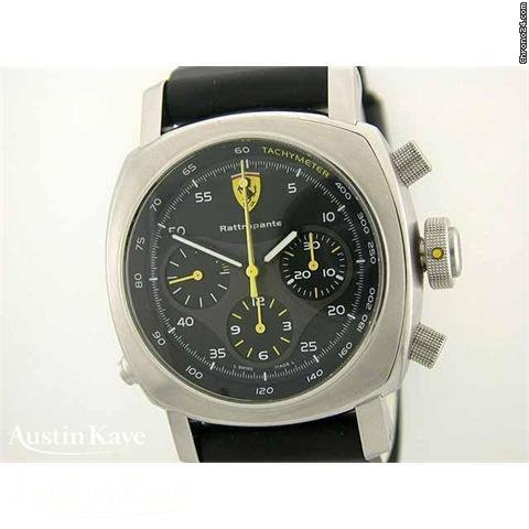Panerai Ferrari Scuderia Rattrapante steel automatic chronograph on rubber strap. watches