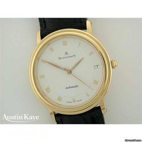 Blancpain 18ct gold automatic on strap watches