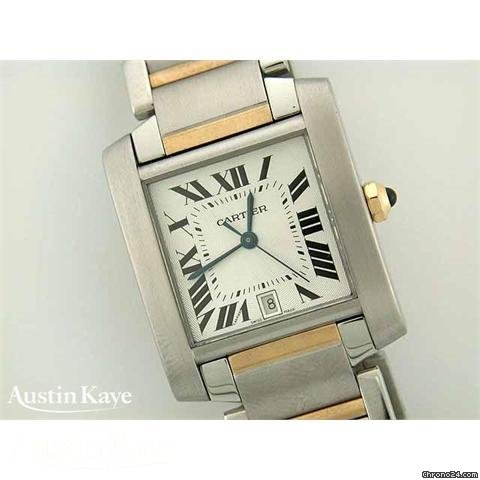 Cartier Tank Francaise Bi-metal automatic on bracelet watches