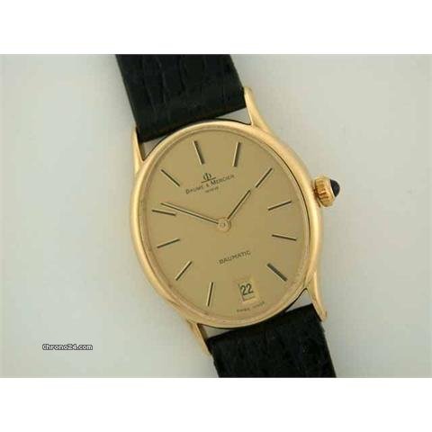 Baume & Mercier & Baumatic 18ct gold automatic on strap watches