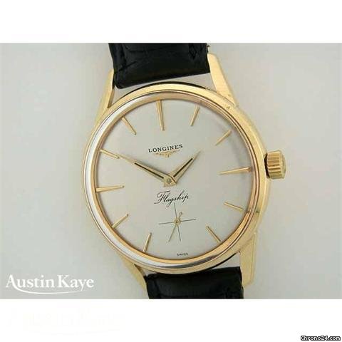 Longines Flagship 18ct gold manual on strap watches