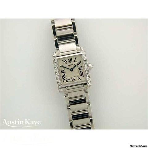 Cartier Tank Francaise 18ct white gold quartz on 18ct white gold bracelet watches
