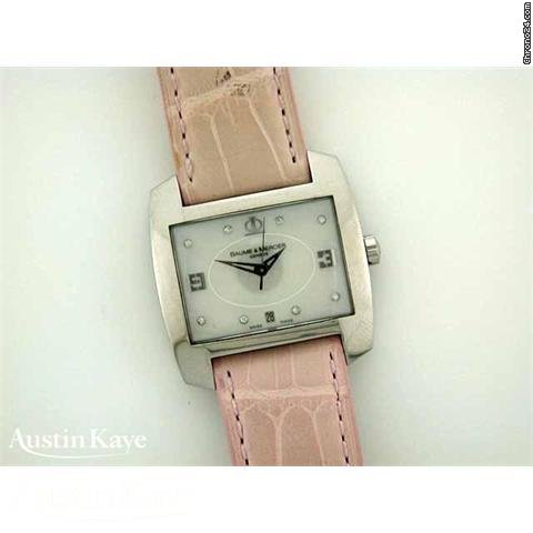 Baume & Mercier & steel quartz on Leather strap watches