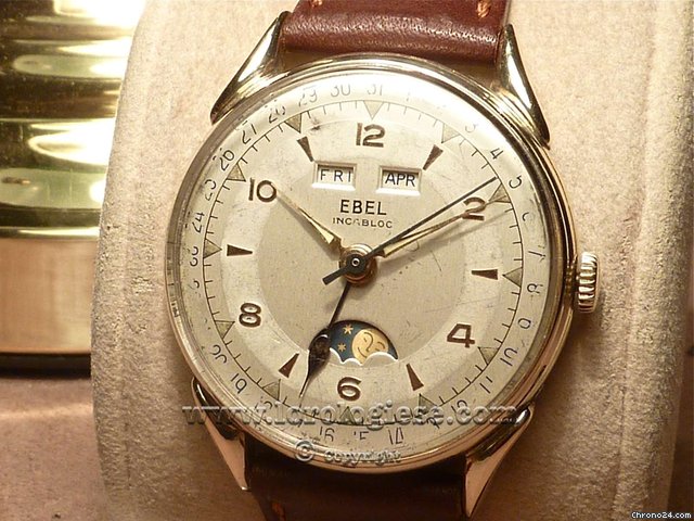 Ebel Triple Calendar with Moon Phases, original 1950's watches