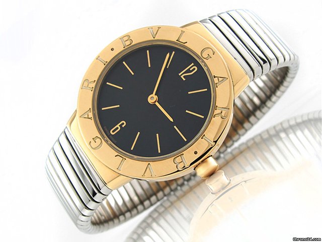 Bulgari Damen "BVLGARI BVLGARI" Edelstahl / Gelbgold Quarz watches