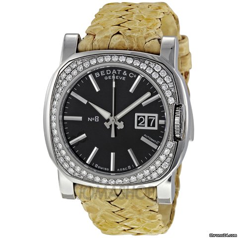 Bedat & Co No. 8 Black Dial Woven Alligator Leather Strap Mens Watch 888.048.310 watches