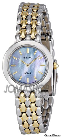 Seiko Two-tone Dress White Dial Solar Quartz Ladies Watch SUP027 watches